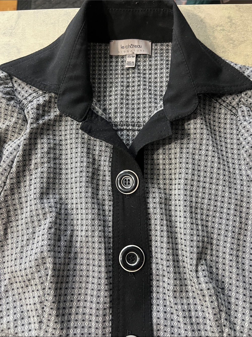 le chateau Gray & Black Patterned woman Dress - Picture 2 of 4